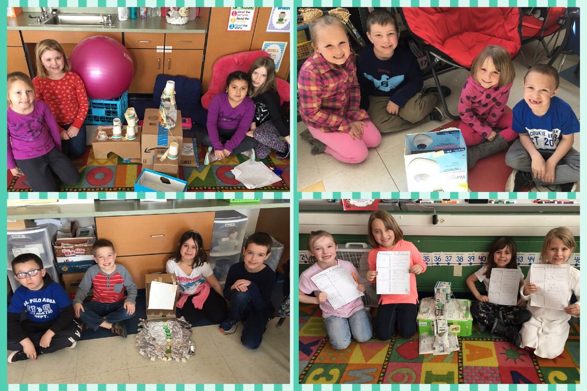 MissETechie's tweet photo. Today we #BeganWithTheEndInMind, #ThoughtWinWin, & #Synergized to design and build leprechaun traps from recycled trash! 🍀 #leaders #stpatty https://t.co/9f8xPGQQLf