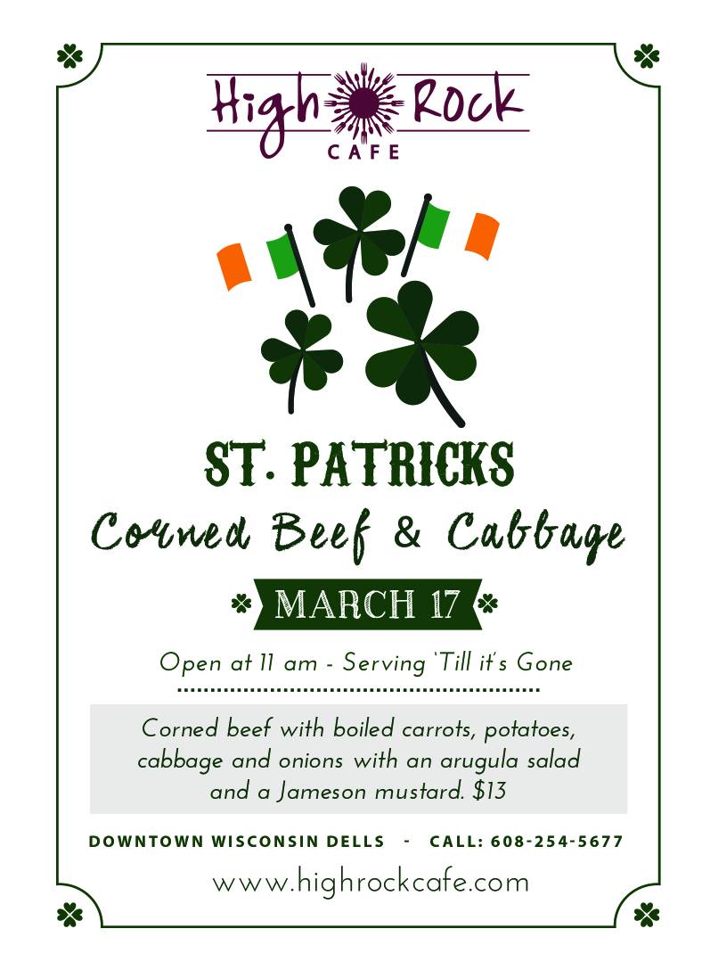 DellsHighRock's tweet photo. For St. Patrick's Day we will be having a Corned Beef &amp; Cabbage feast. Make sure to stop in before its all gone! https://t.co/zRO9mr2iCa