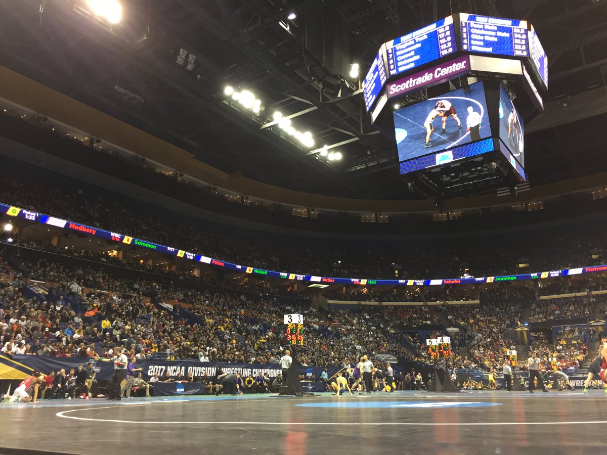 Matside view. 👀 #NCAAWrestling