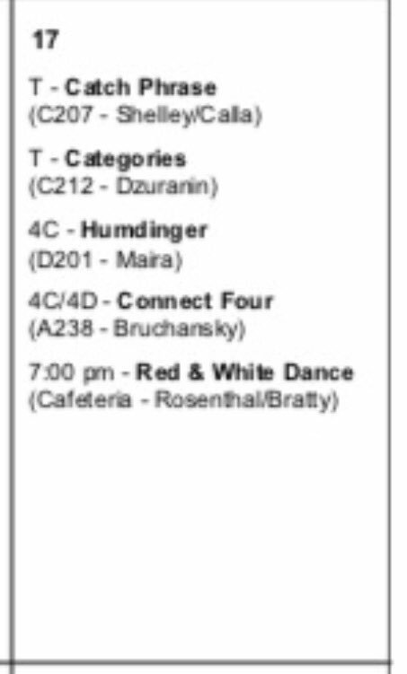 RED_TEAM2017's tweet photo. Friday's events! Make sure we represent tomorrow RED, white team is 3 points behind! We got this red, give it all you got #bleedred ❤◻️❤️ https://t.co/WCQVZn6teS