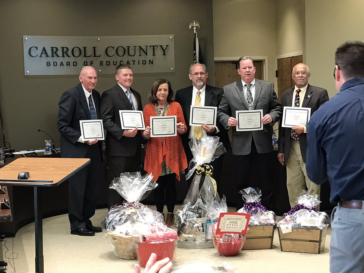 bethc101110's tweet photo. Carroll County Schools recognized our school board members tonight at the board meeting.  What a wonderful group of leaders! https://t.co/lkKJi4eJJH