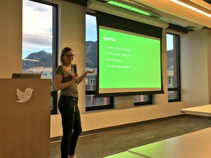 Emily teaching the Boulder Developer Community @twitterapi 101 #tapintotwitter https://t.co/SjS8FZGY<a href="/tag/tapintotwitter"class="tags"><span>#tapintotwitter</span></a>