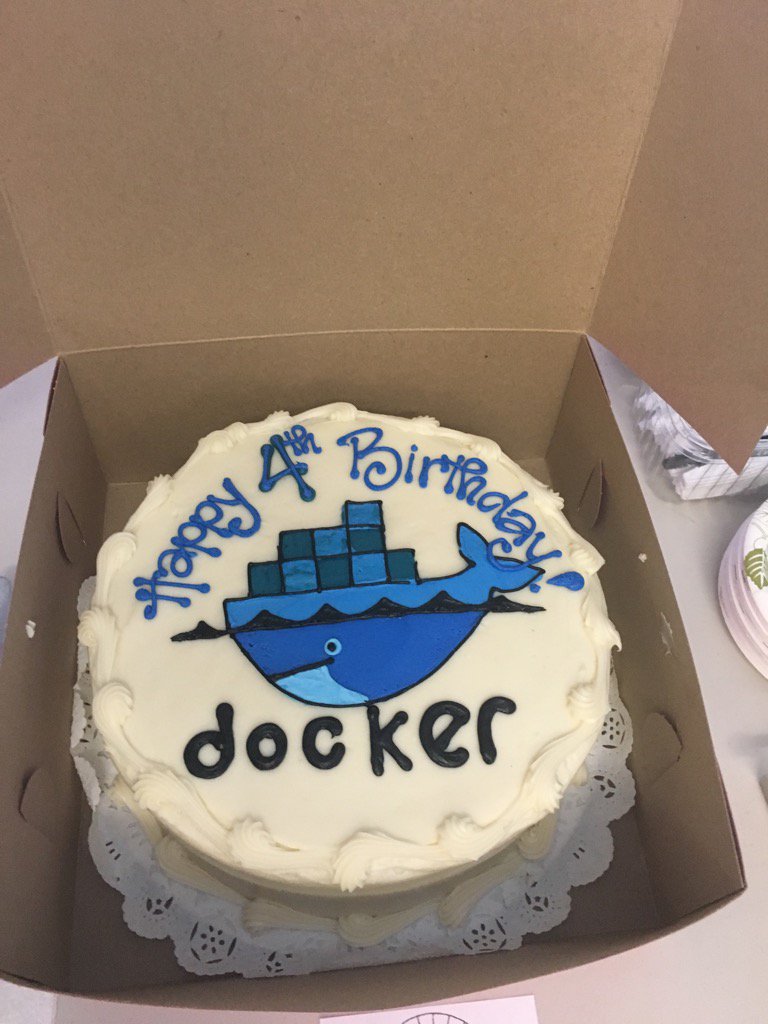 therealnikhil's tweet photo. Celebrating docker's birthday! #dockerbday. @docker @electriccloud https://t.co/oxbUxNJrbF