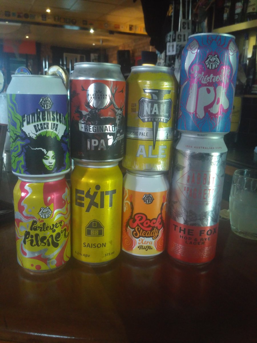 Tempting tinnies! <a href="/ExitBrewing/">Exit Brewing</a> <a href="/FunkEstate/">Funk Estate</a> <a href="/Blackmansbrewer/">Blackman's Brewery</a>