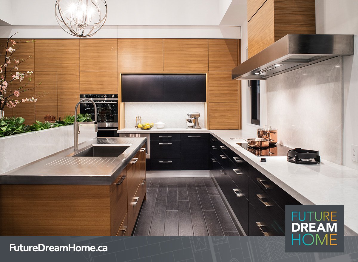 ProbuiltReno's tweet image. How do you like our stylish Perola built kitchen in #FDHome? With Fisher &amp;amp; Paykel appliances and @VicostoneCanada countertops.