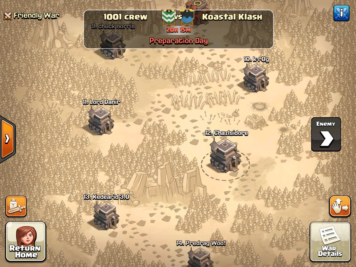 ChazIsidore's tweet photo. @ChampsWarLeague Lite week 1 matchup.  @1001Crew and @RedditTemplars  joint effort again this season. GL @koastalklash https://t.co/EGlQWDL4QN
