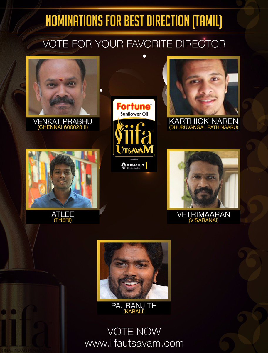 Voted for your favourite #Tamil director yet?Log on to iifautsavam.com/2017/GlobalVT & vote now!#IIFAUtsavam2017 #BestDirection #CelebrationsBegin
