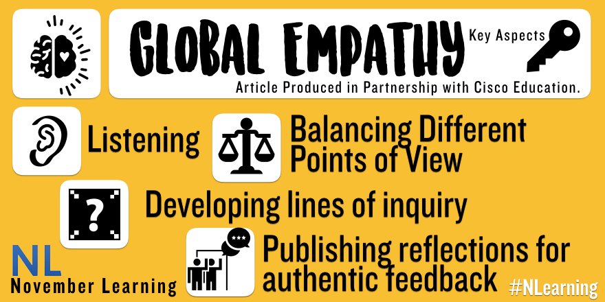 NLearning's tweet photo. Key aspects of global empathy https://t.co/pK9NohWb5B #NLearning #globaled #globalempathy #satchat #BLC17 https://t.co/xKUDtA6G52