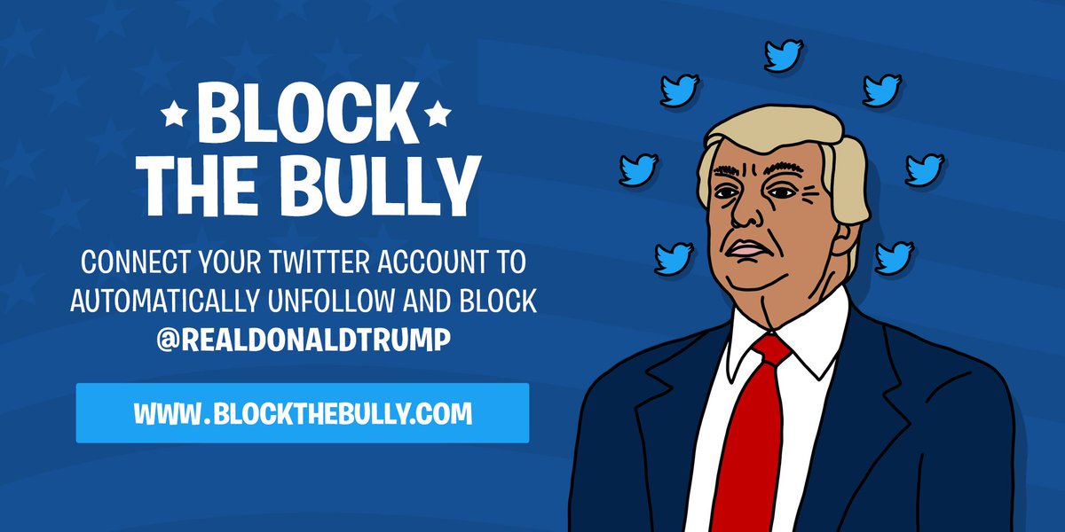 jtuft's tweet photo. I just stood up to America's biggest bully! You can too. #blockthebully #unfollowtrump https://t.co/dvJupReD3O https://t.co/OGfvvWO6et