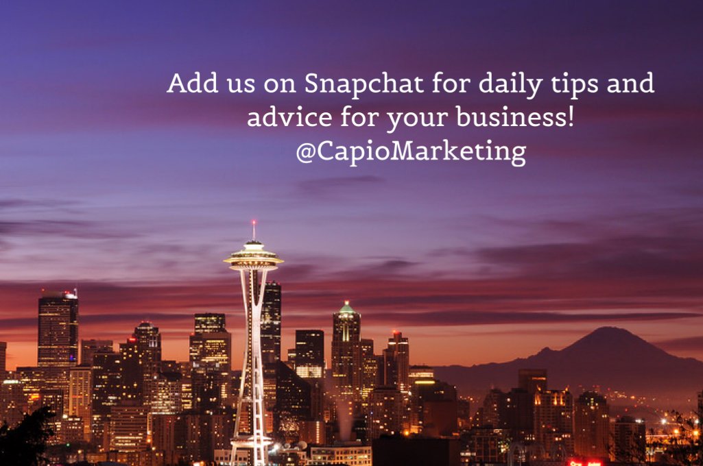 CapioMarketing's tweet photo. #GetFound on Snapchat! #CapioMarketing https://t.co/wzQxW8ANx2