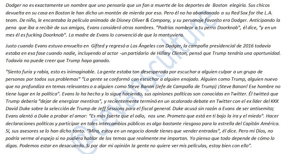 cevansculture's tweet photo. [2/3] Entrevista traducida de @chrisevans para la edición de abril de la revista Esquire.  RT PARA SALVAR UNA VIDA 😊 https://t.co/JEljVoycmP