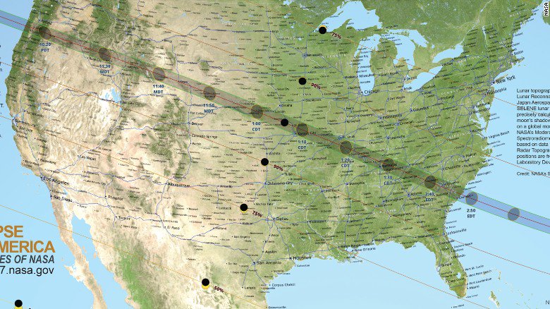 The "Great American Eclipse" is expected August 21: The first #eclipse to cross from Pacific to Atlantic in 99 years cnn.it/2myySYp