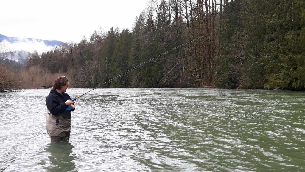 GibbsDelta's tweet photo. Alexei Alcock enjoyed a couple days fishing for steelhead with his buddy Alec Efonoff this weekend with his new @IslanderReels #steelheader https://t.co/NmzMpVOvz3