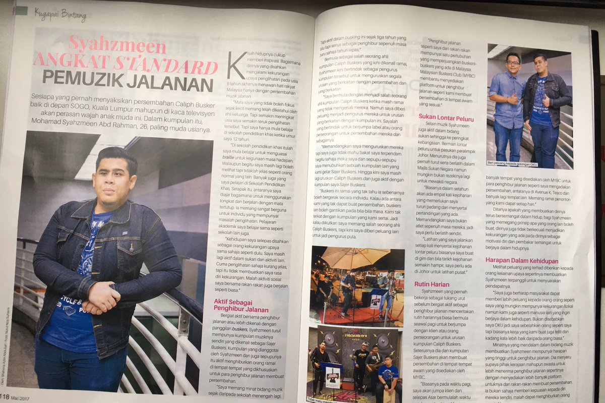 SyahzRahman's tweet photo. Alhamdulilah edisi minggu ini mingguan wanita cerita pejalanna tentang diri saya #mingguanwanita #sajerbuskers #mybc #syahzrahman https://t.co/GSP8JtuXwJ