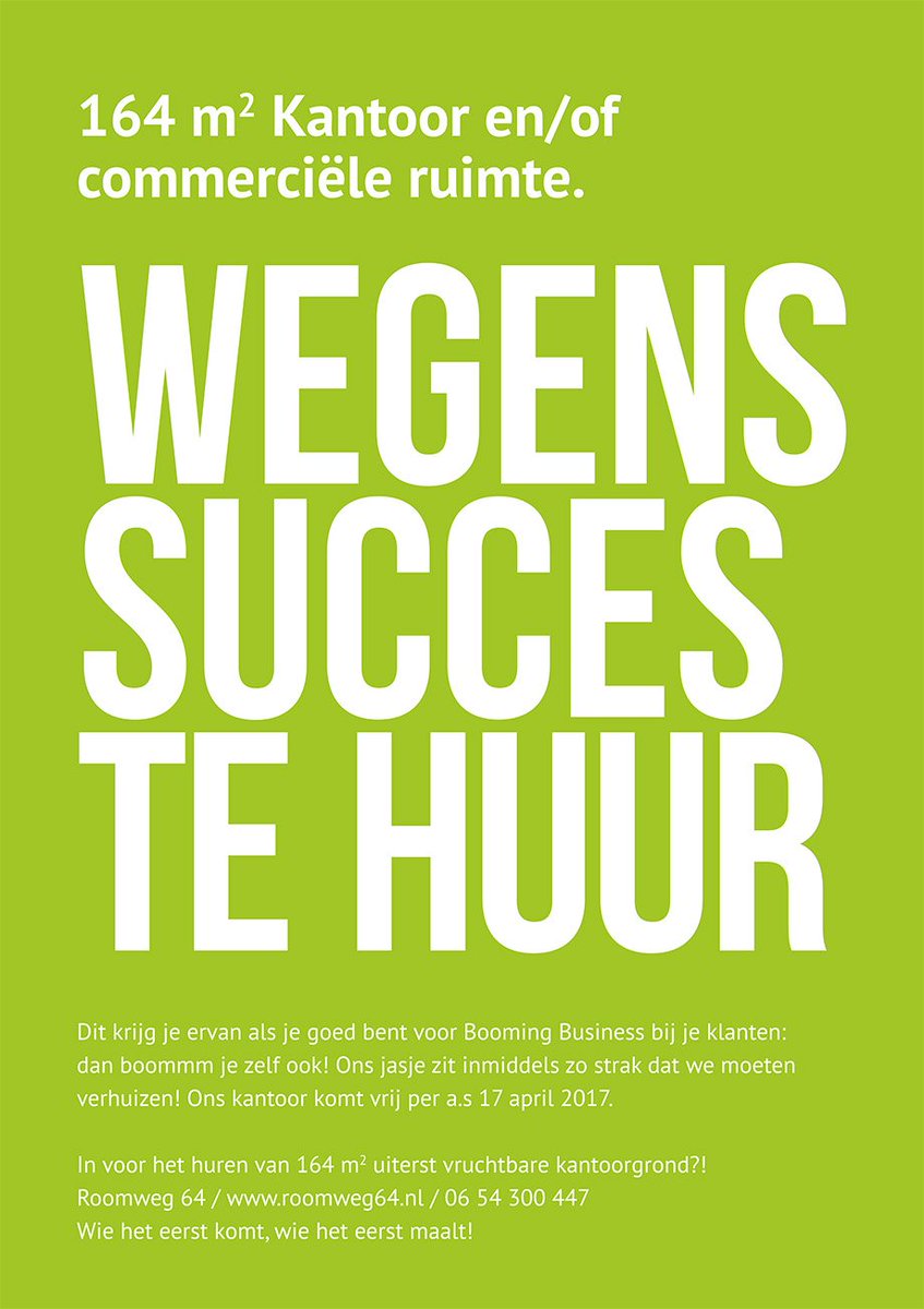 Ons #kantoor komt vrij! #TeHuur een prachtige ruimte op #Roombeek #Enschede. roomweg64.nl Delen is tof!