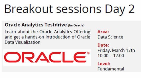 OraclePartnerDE's tweet photo. Data is the new power! Join our breakout session in room Breda! #Deloitte #AIMBootcamp2017 #AIMBootcamp17 https://t.co/wCjRKZbZFT