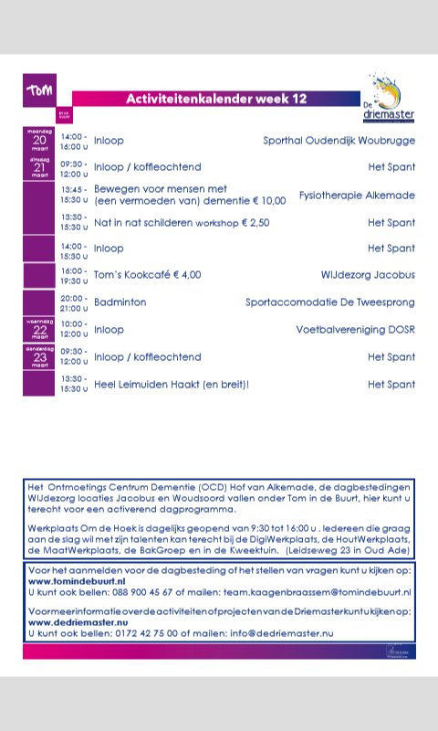 #Activiteitenkalender