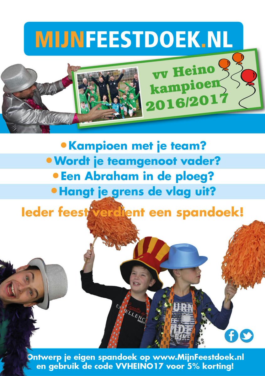 vvHeino's tweet photo. Feestje te vieren? Kampioenskriebels? Laat je spandoek maken bij https://t.co/TrGGbjr1Fq gebruik de code en  krijg een mooie korting! https://t.co/vNG00uwpzc
