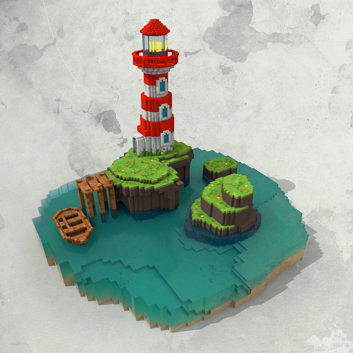 WSVoxel's tweet image. Voxel lighthouse #voxel #voxelart #magicavoxel #pixel #retro #gamedesign