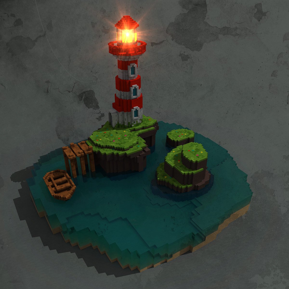 WSVoxel's tweet image. Voxel lighthouse #voxel #voxelart #magicavoxel #pixel #retro #gamedesign