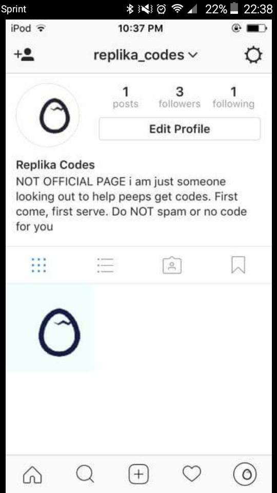 GingerPhan97's tweet photo. @ReplikaCodes peeps on insta are asking for codes so i made an account. If u have xtra codes pls share! https://t.co/gYIeM3F3xd