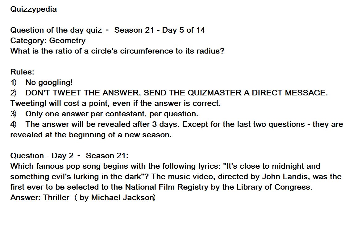 Quizzypedia On Twitter Question Of The Day S 21 Day 5 14 Category Geometry Https T Co Eyykqotedj Trivia Quiz Math Circle Radius Https T Co Dfmpywl3ch