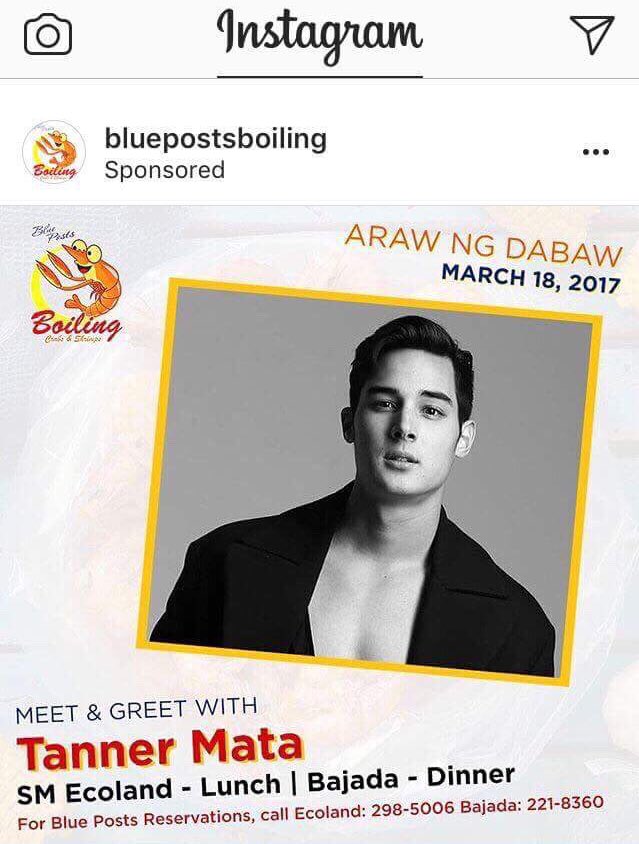 FaneyFaneyLang's tweet photo. Davaoeños! Kitakits bukas. TEAM TANNER DAVAO! #TannerMata @mata_tanner #bluepostsboiling https://t.co/EI8MuzszK4