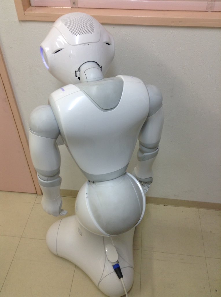 DenShigematsu's tweet photo. 時計のオーバーホールや、車の定期点検のように、ロボットPepper(ペッパー)一般モデルについては、お買い上げ2年目点検とか1年点検とかの仕組みないかなぁ 。とりあえず休憩しようかPepper。 https://t.co/ElMiqHLvkT
