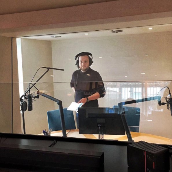 GCStudio_'s tweet photo. #RunnersofGCRS | @CulumSimpson in the booth, recording some background dialogue. For what? Stay tuned to find out #lifeinsound https://t.co/ckKFMx9lc1