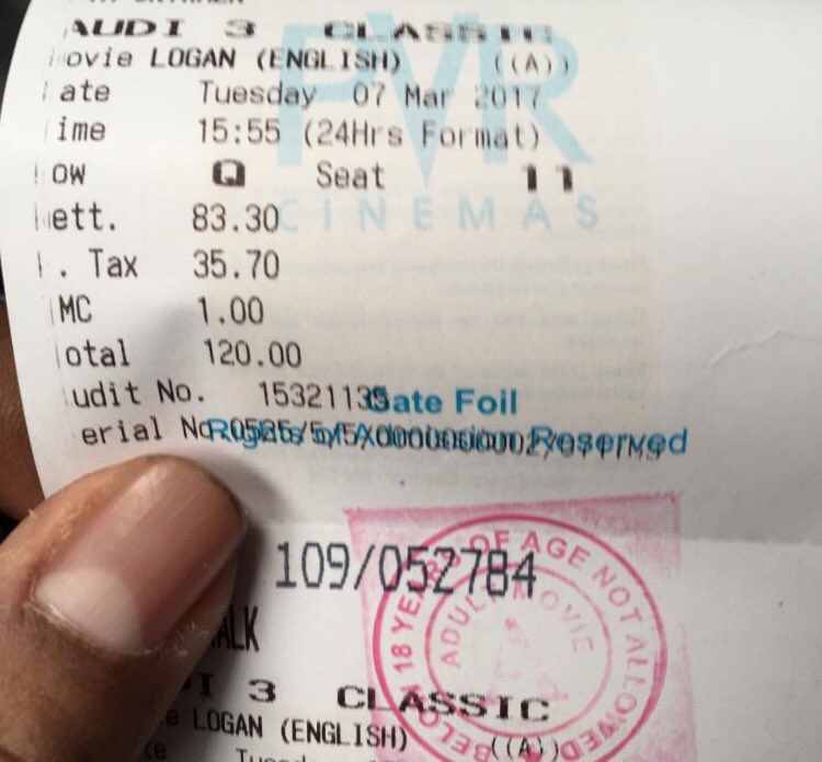 AryanSarath's tweet photo. @FoxStarIndia @WolverineMovie That's my ticket to #Logan :)
#LoganOneMoreTime https://t.co/PiNBMzYQRn