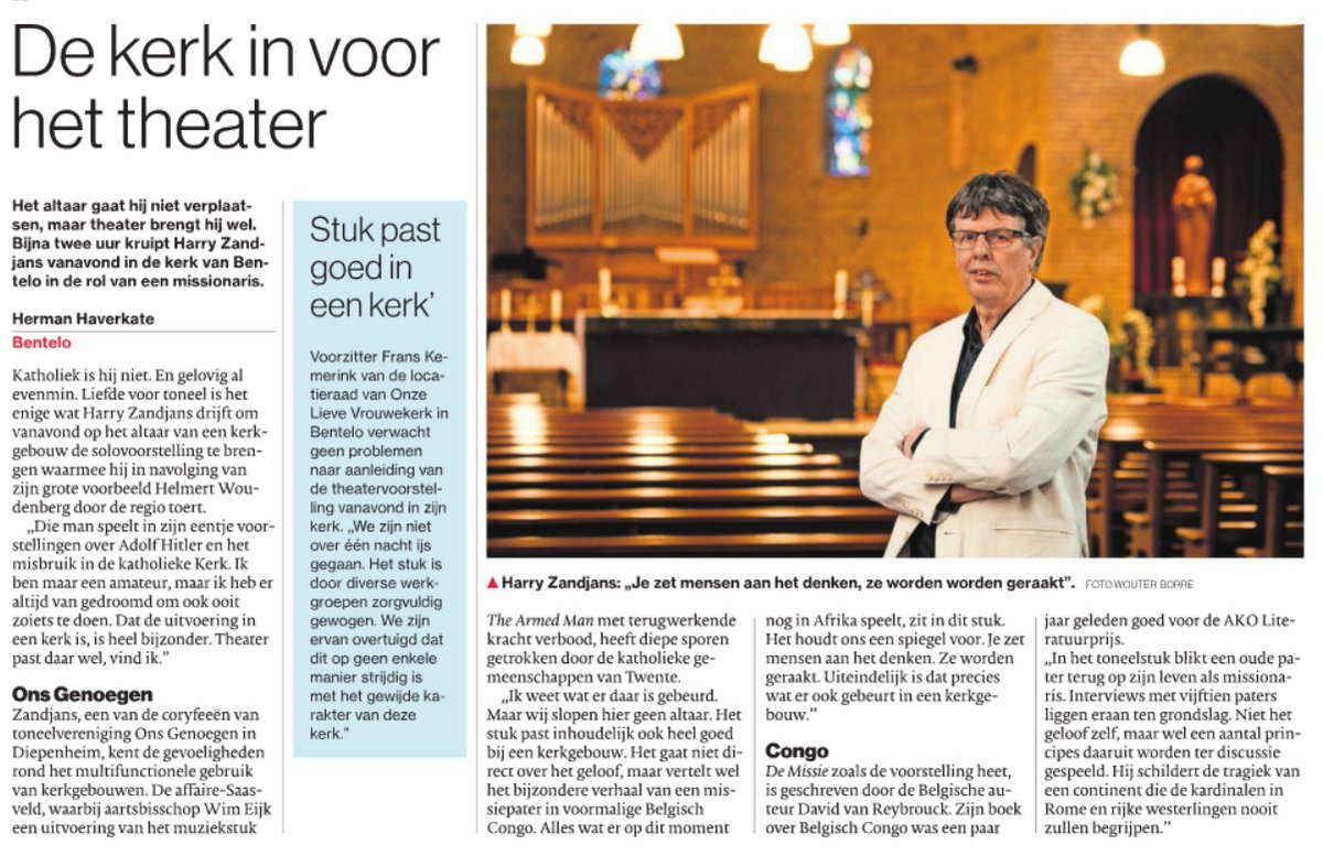 Tubantia: De kerk in voor het theater