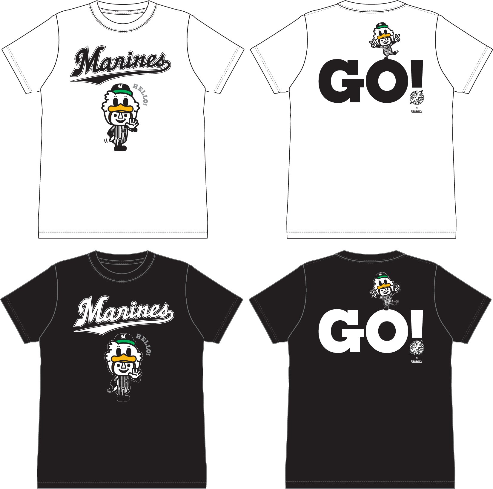 LAUNDRYxマリーンズ・タイガース　コラボTシャツ　リメイク LAUNDRYxマリーンズ・タイガース コラボTシャツ リメイク
