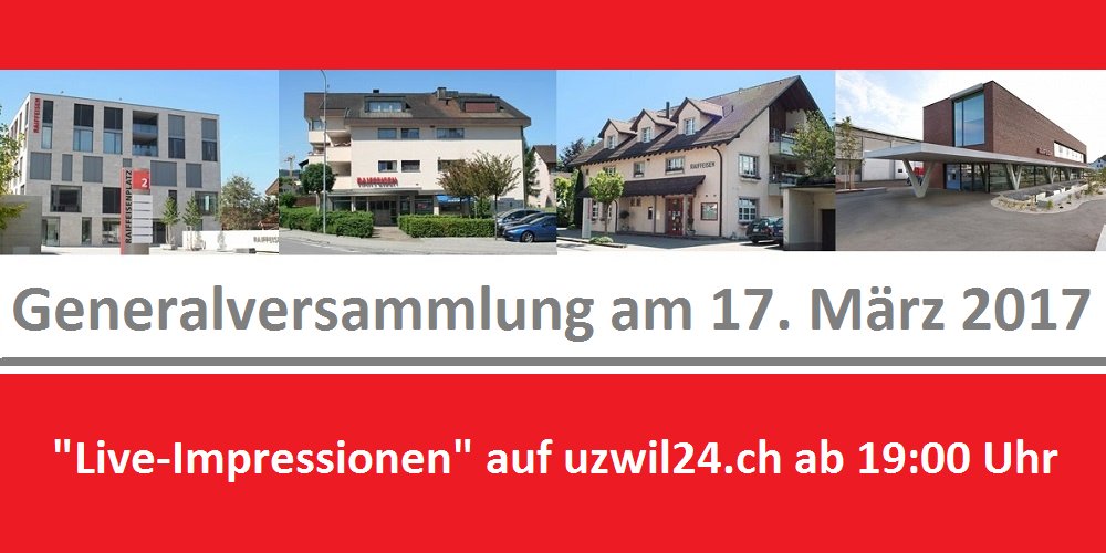 Heute 17. März 2017 ist die GV der Raiffeisenbank Regio Uzwil 
uzwil24.ch/2017/03/heute-… #uzwil #raiffeisenbank