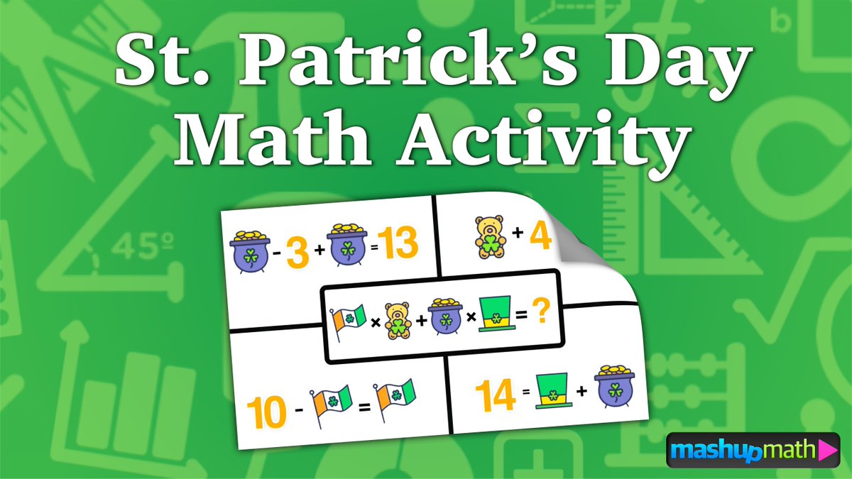 mashupmath's tweet photo. Are you ready to celebrate St. Patrick's day with your math students? https://t.co/imAUBlEBSa #msmathchat #flipclass #spedmath #mathchat https://t.co/OWSffltBCP