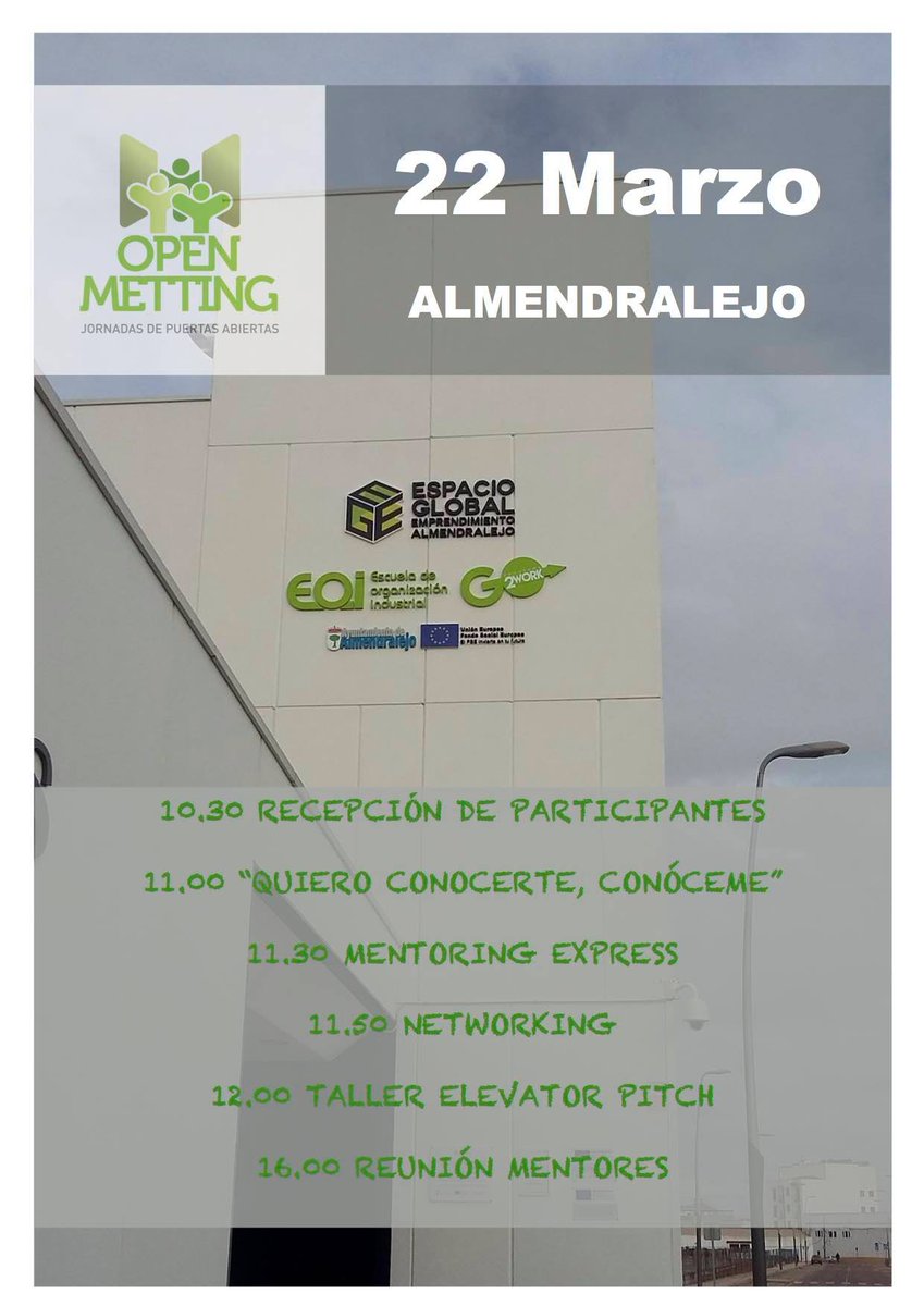 EOIAlmendralejo's tweet photo. Ya tenemos cartel para el open meeting del día 22 en @EOIAlmendralejo. Un programa lleno de actividades ¡Conócenos!
#CWAlmendralejo #Eoi https://t.co/krgBtT0rZ7