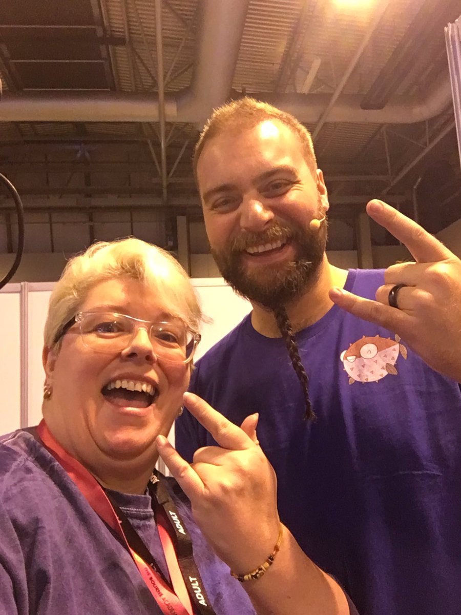 Stitchpuss's tweet photo. Great to see @TheBlowfish at @BigBangFair again today! #MostMetal #SharksRule #Horns https://t.co/nT2UOiOVxl