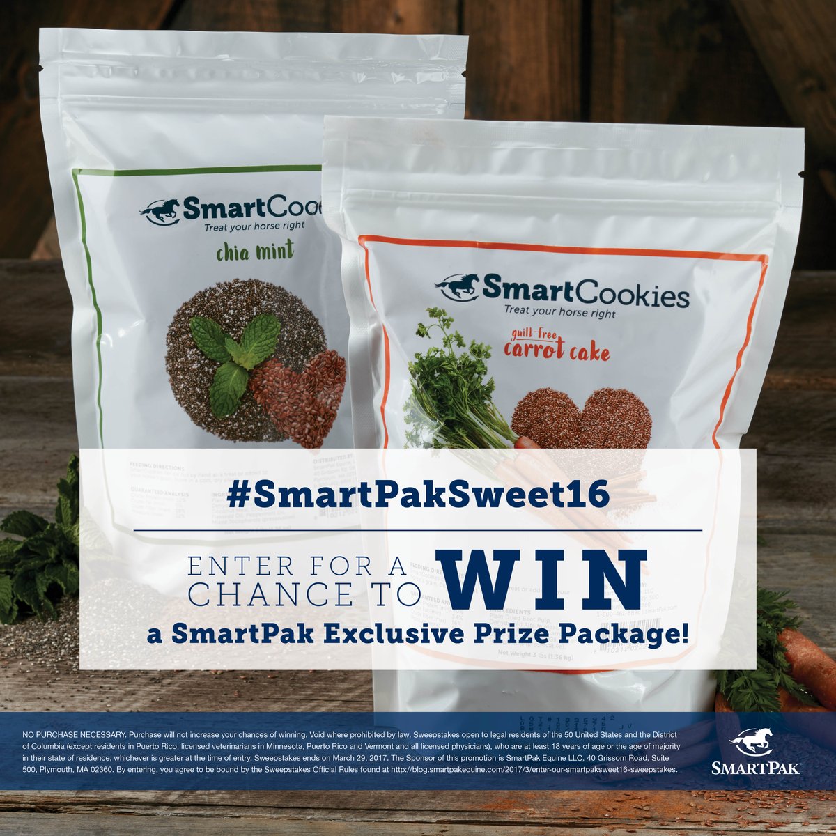 SmartPak's tweet photo. Have you entered the #SmartPakSweet16 giveaway yet? Fill out the entry form to enter for the chance to win: https://t.co/5KXGkSc7fV. https://t.co/NRajLRxKI9