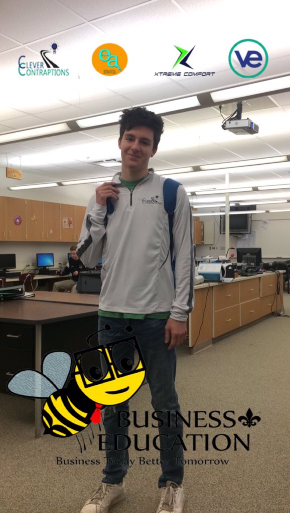 Check out the VEI snap filter today, while at school! For more information about what VEI is all about, contact any business teacher! 👍🏼