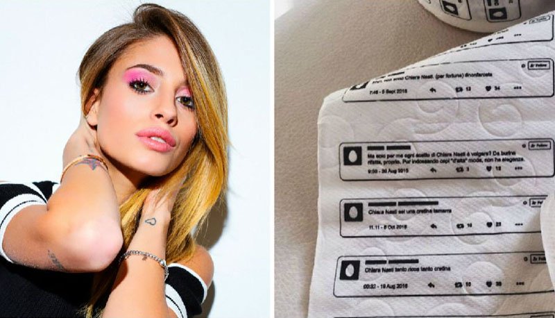.<a href="/ChiaraNastii/">Chiara Nasti</a> risponde agli #hater con la carta igienica skuo.la/OnwY30a0ajq