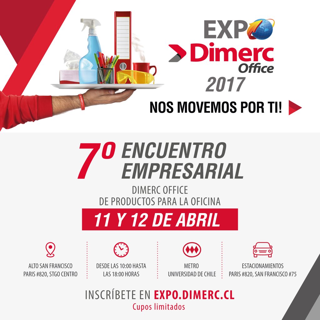 DimercChile's tweet photo. ¡No te quedes fuera! Inscríbete aquí: https://t.co/XJMO3Ra3I0 ✔️

NOS MOVEMOS POR TI 👏🏻 #MeGustaDimerc #ExpoDimerc2017 https://t.co/3S2D1rLQqj
