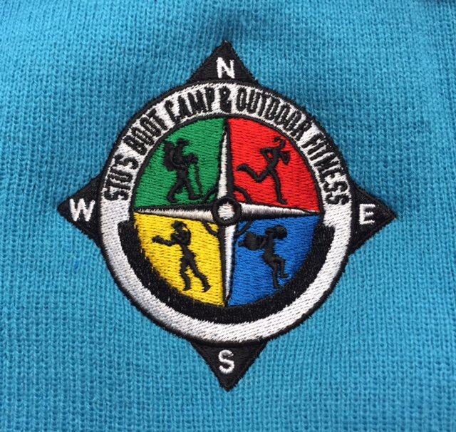 Great looking embroidered logo for Stu's Boot Camp <a href="/golakesculture/">Cumbria Tourism</a>