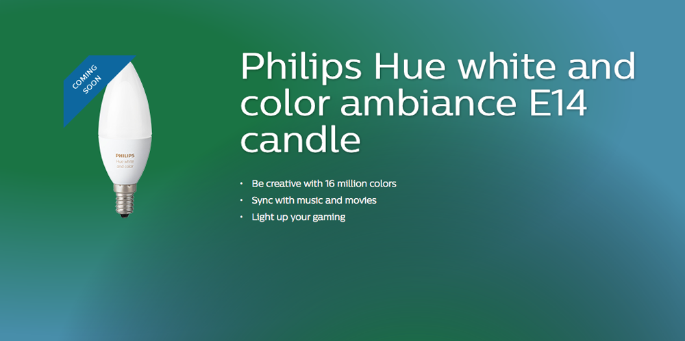 9to5mac's tweet photo. Philips Hue range being extended to E14 ‘candle’ bulbs from next month, suitable for smaller lamps https://t.co/TxT8vIbp6G https://t.co/UD02BQkq78