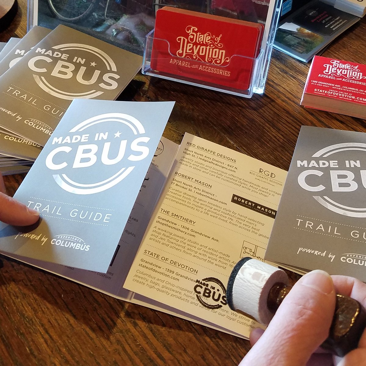 StateofDevotion's tweet image. Excited to be part of the @ExpCols Made in CBUS Trail! Stop in and p/u a Trail Guide today. #madeincbus