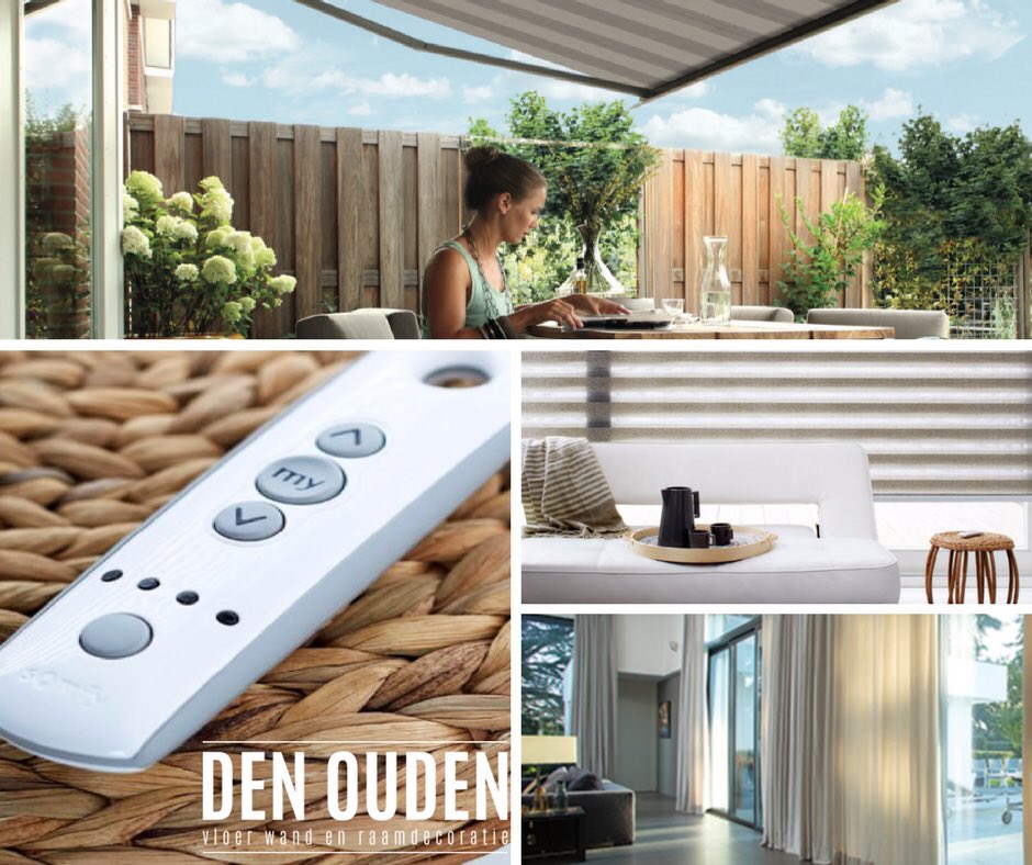 DenOudenWonen's tweet photo. Raambekleding van Somfy, Verosol,  B&amp;C en Luxaflex. Nu een actie 20% korting om de Lucaflex Outdoor terraszonwering. https://t.co/5t7ThXsx9x
