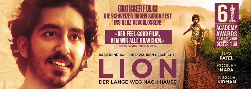 zurichfilmfest's tweet photo. Congrats to our #zff2016 Opening Film @LionMovie and @AscotElite for reaching 100'000 spectators in Switzerland. https://t.co/N3DReGWwgb