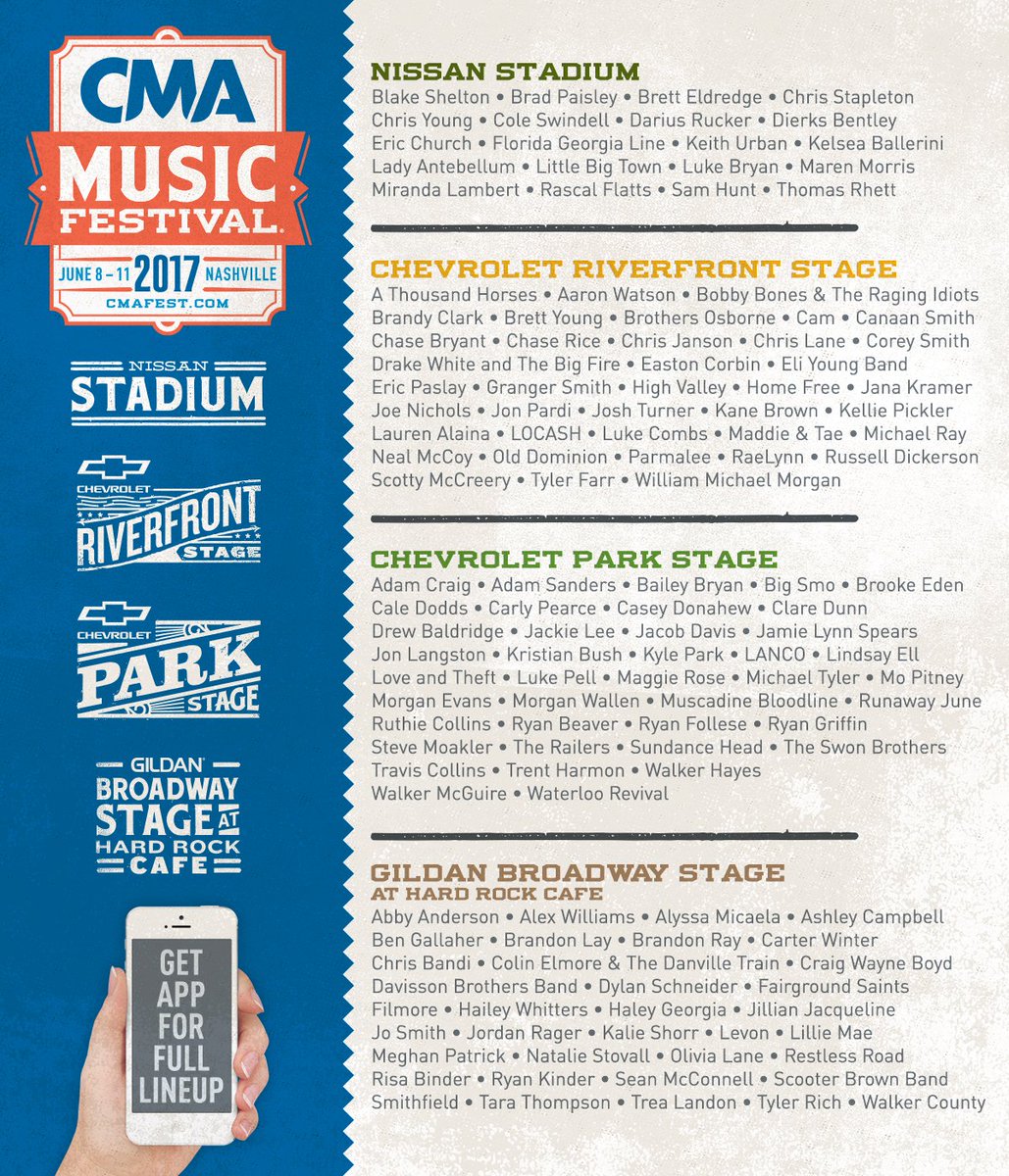 GMA's tweet photo. FULL #CMAFest lineup here! Who's ready for @CountryMusic's night rock?! https://t.co/jkQiMxcjFY https://t.co/GehkROJHP1