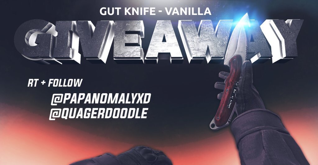 quagerdoodle's tweet photo. Gut knife vanilla Giveaway!

1. Follow @QuagerDoodle 
2. Follow @Papanomalyxd
3. RT
4. Tag 2 friends 😄

Ends in 3 days! https://t.co/Pi4M0Alwt8