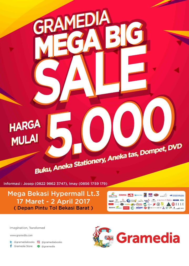 Hai Gramedsss kini Mega Big Sale hari ini telah dibuka, yuks segera serbu bukunya jangan sampai kehabisan lagiiii 😉