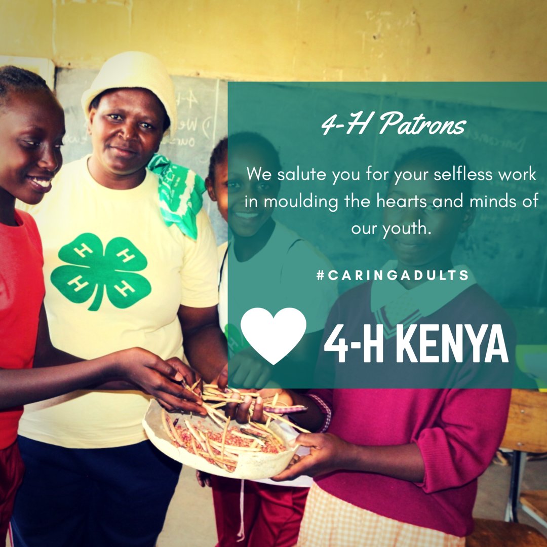 4HKenya's tweet photo. Youth development is made possible by the passion and hard work of caring adults. 4-H Kenya has 162 of them. Cheers 2u all! #4HCaringAdults https://t.co/qCG87N1Djl