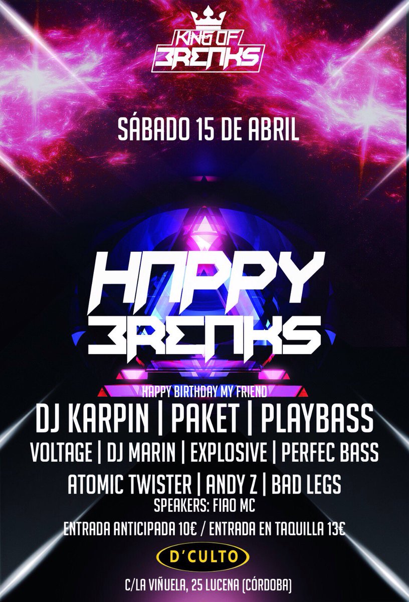 djmarinbreak's tweet photo. Sabado 15 de abril nos vemos en Lucena (Córdoba),nos vemos gente! #kingofbreaks https://t.co/ok4nz1Ygbo
